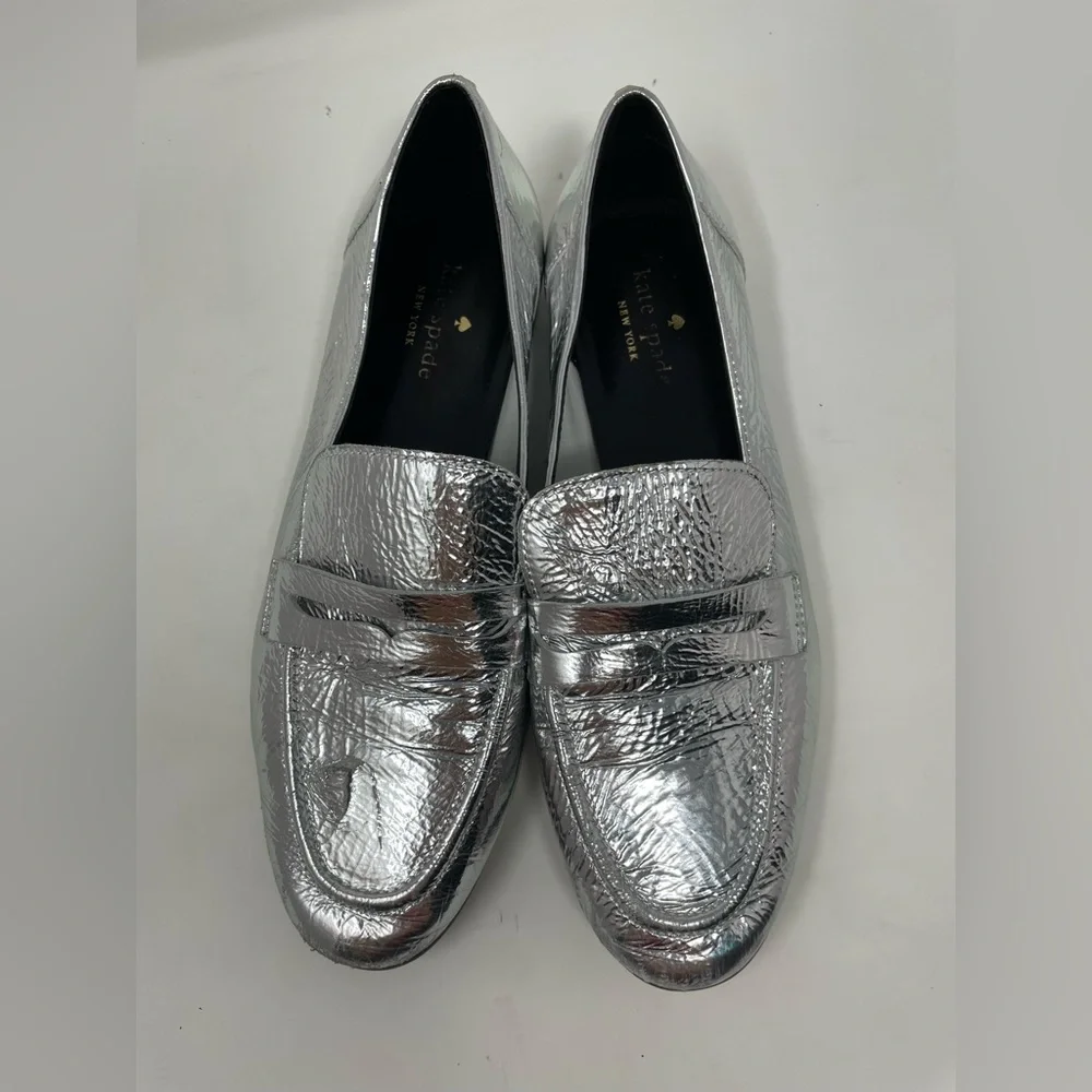 Kate Spade New York METALLIC SILVER Women's Genevieve Loafers, US 7.5 - Picture 6 of 14